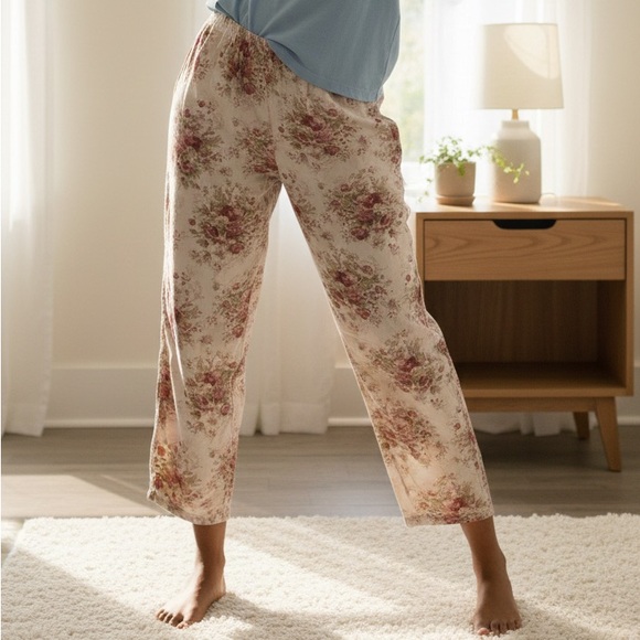 Laura Ashley Pants - Laura Ashley Vintage Cottage Core 100% Cotton Floral Pants Women’s Medium
